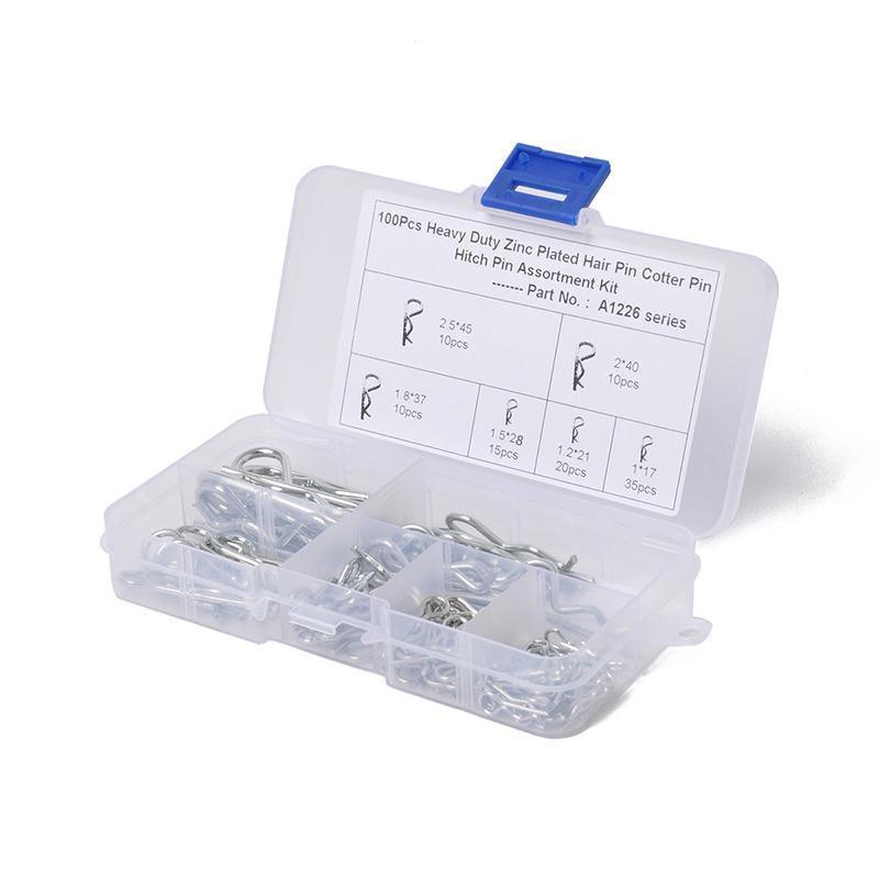 Packaging Tape: 100Pcs Heavy-Duty Zinc-Plated R Clips Pin Tractor Hitch Assortment