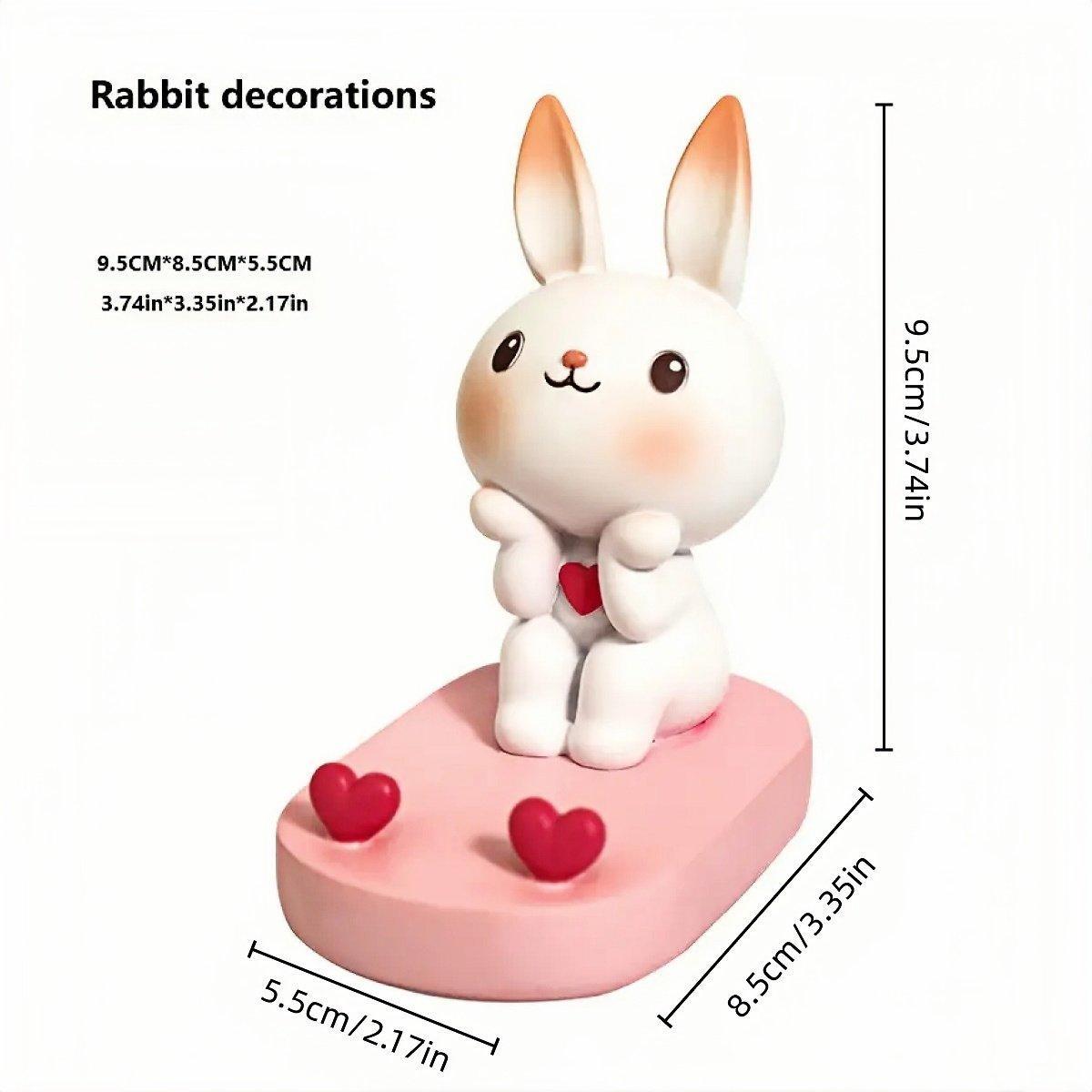 Laptop Stands: Cartoon Rabbit Phone Holder Desktop Stand Cute Mobile Phone Stand for Office - Pink