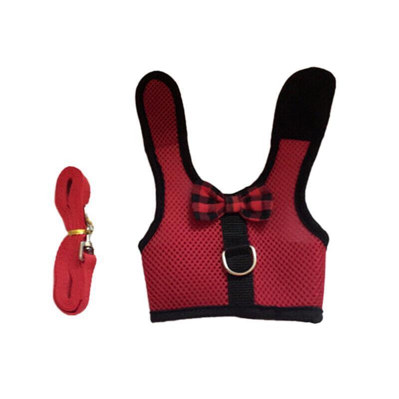 Pet ID Tags: Rabbit Vest Harness Leash Lead Small Animal Pet Mesh Hamster Bunny Traction Rope L - Grey