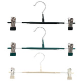 10pcs Home Wardrobe Pant Rack Hanging Trouser Organizer Clothes Hanger - Black