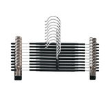10pcs Home Wardrobe Pant Rack Hanging Trouser Organizer Clothes Hanger - Black
