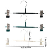 10pcs Home Wardrobe Pant Rack Hanging Trouser Organizer Clothes Hanger - Green