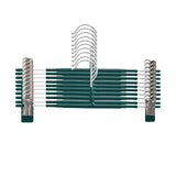 10pcs Home Wardrobe Pant Rack Hanging Trouser Organizer Clothes Hanger - Green