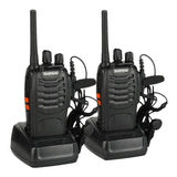 2-6X Bf-88E Two Way Radio Walkie Talkie Uhf 400-470Mhz Handheld and Earbuds - 2 PCS