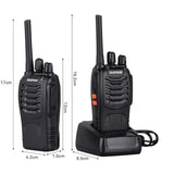 2-6X Bf-88E Two Way Radio Walkie Talkie Uhf 400-470Mhz Handheld and Earbuds - 2 PCS