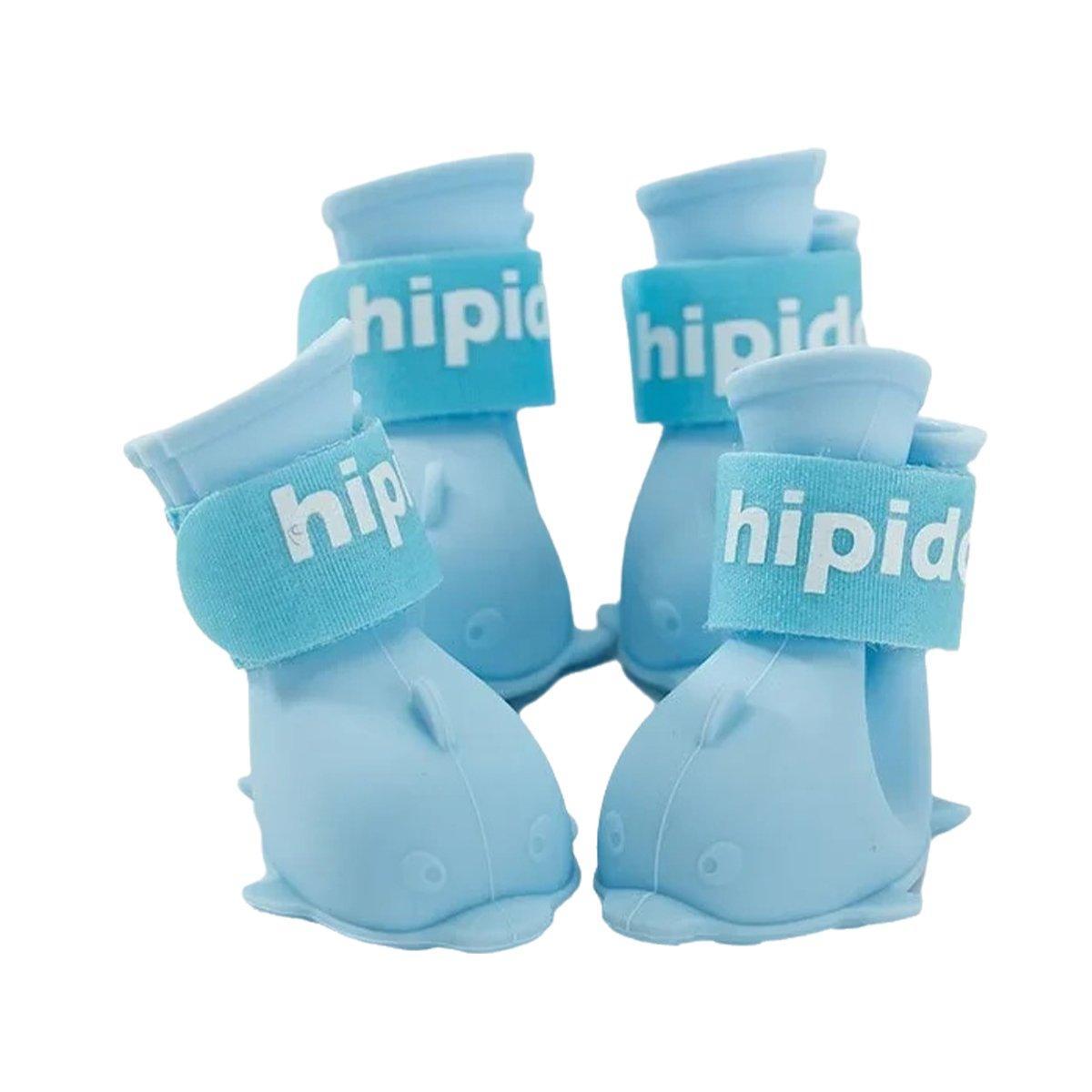 Dog Apparel: 4pcs Cartoon Pet Rain Boots Waterproof Non-Slip Wear-Resistant Shoes for Dogs - Pink - L