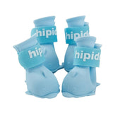 Dog Apparel: 4pcs Cartoon Pet Rain Boots Waterproof Non-Slip Wear-Resistant Shoes for Dogs - Pink - L