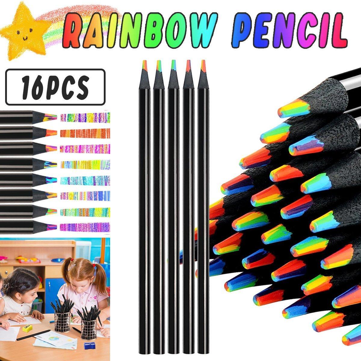 Pens & Pencils: Rainbow Colour Pencils Multicolour Gradient Drawing Pencils for Students