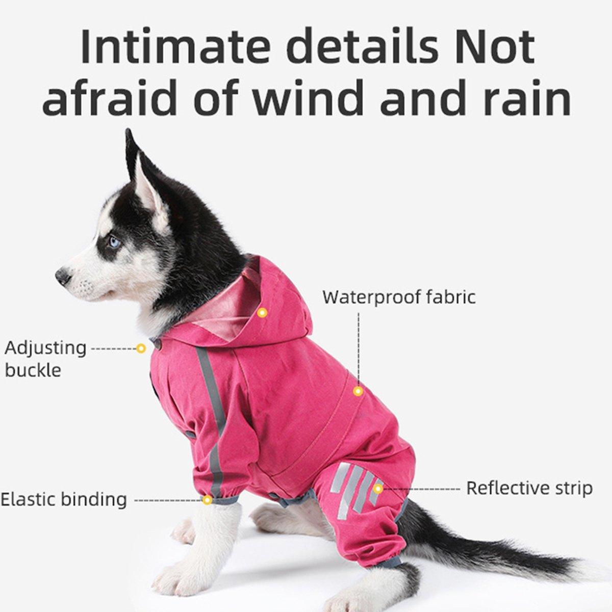 Dog Apparel: Waterproof Four Corner Pet Raincoats In Large Medium And Small Sizes Are Suitable For Dogs - Pink - M