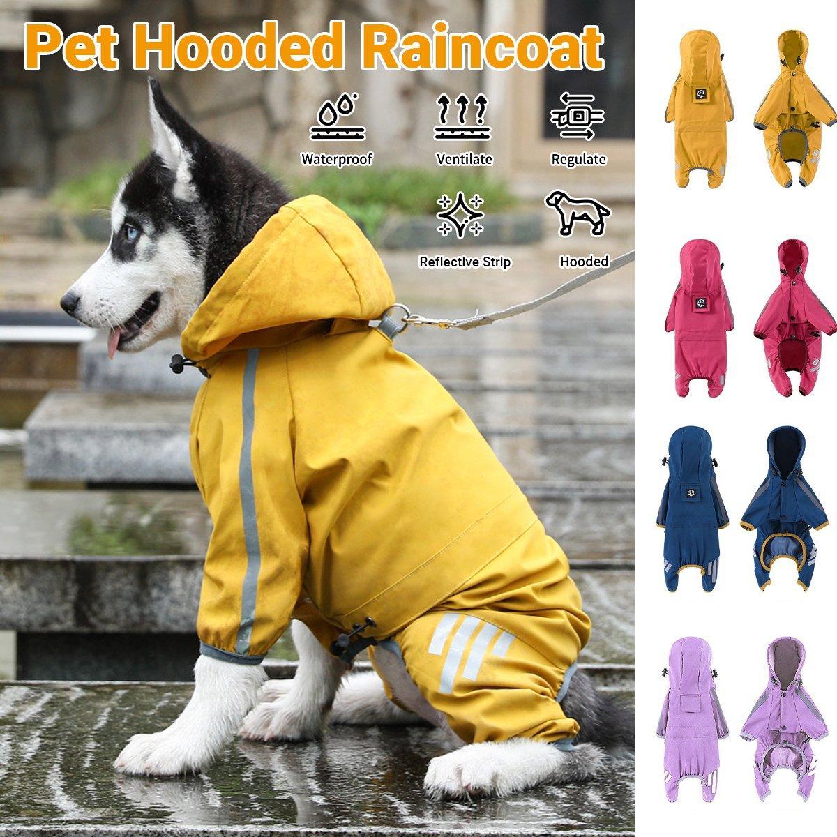 Waterproof Four Corner Pet Raincoats In Large Medium And Small Sizes Are Suitable For Dogs - Pink - S