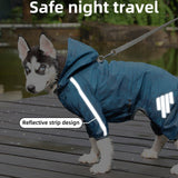 Dog Apparel: Waterproof Four Corner Pet Raincoats In Large Medium And Small Sizes Are Suitable For Dogs - Blue - S