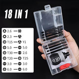 Screwdrivers: Ratchet Screwdriver Set with Sleeve Dual Head Screwdriver Expansion Cross Bits - 18-in-1