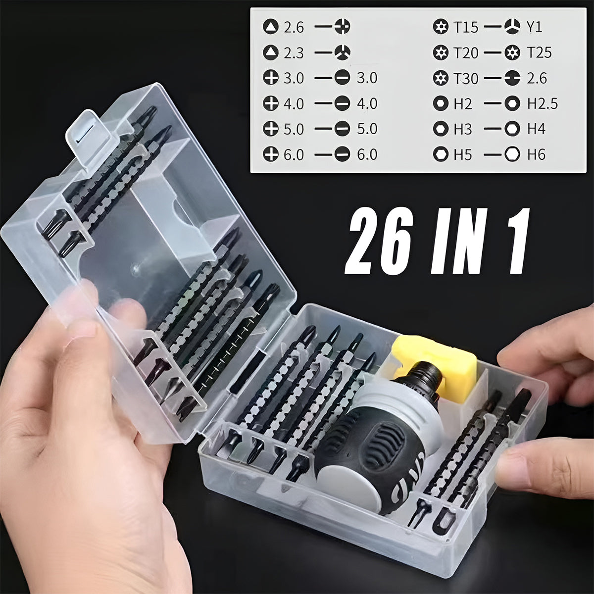 Screwdrivers: Ratchet Screwdriver Set with Sleeve Dual Head Screwdriver Expansion Cross Bits - 18-in-1