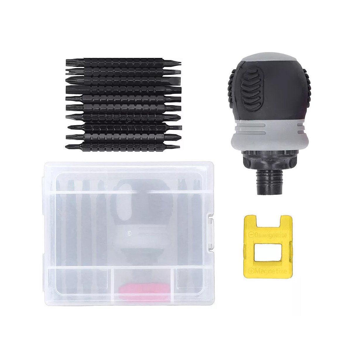 Screwdrivers: Ratchet Screwdriver Set with Sleeve Dual Head Screwdriver Expansion Cross Bits - 22-in-1