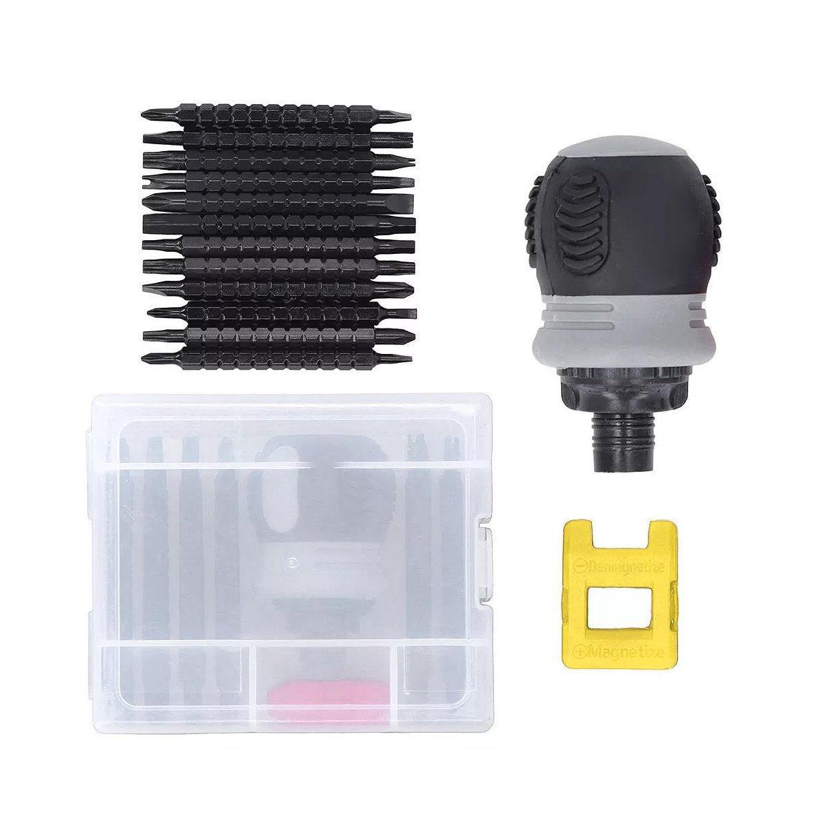 Screwdrivers: Ratchet Screwdriver Set with Sleeve Dual Head Screwdriver Expansion Cross Bits - 22-in-1