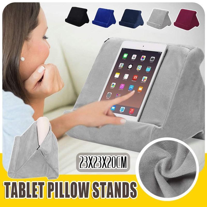 Laptop Stands: Tablet Pillow Stands For iPad Book Reader Holder Rest Laps Reading Cushion - Blue