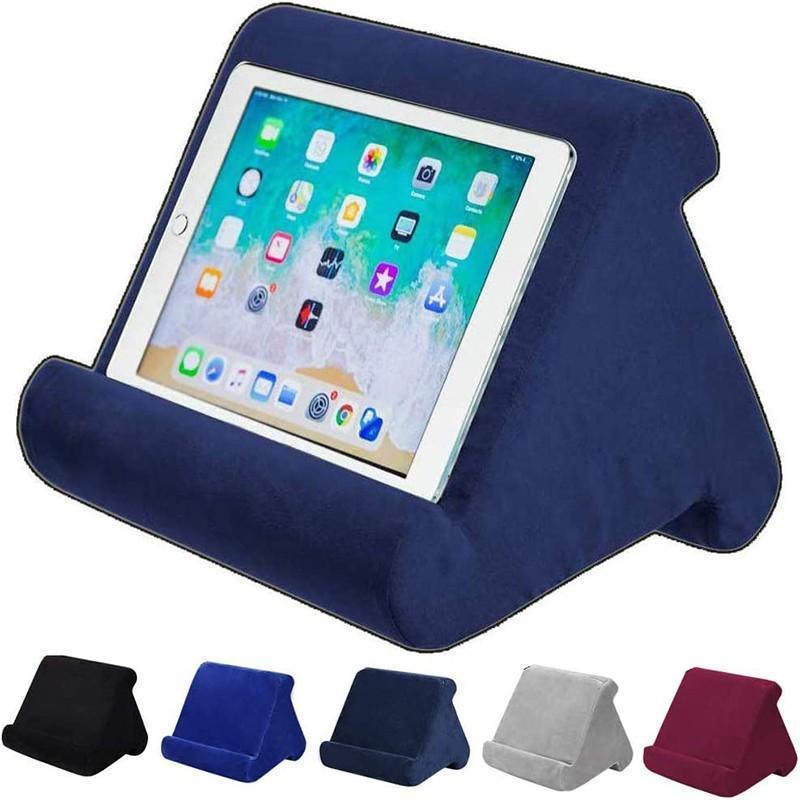 Laptop Stands: Tablet Pillow Stands For iPad Book Reader Holder Rest Laps Reading Cushion - Blue