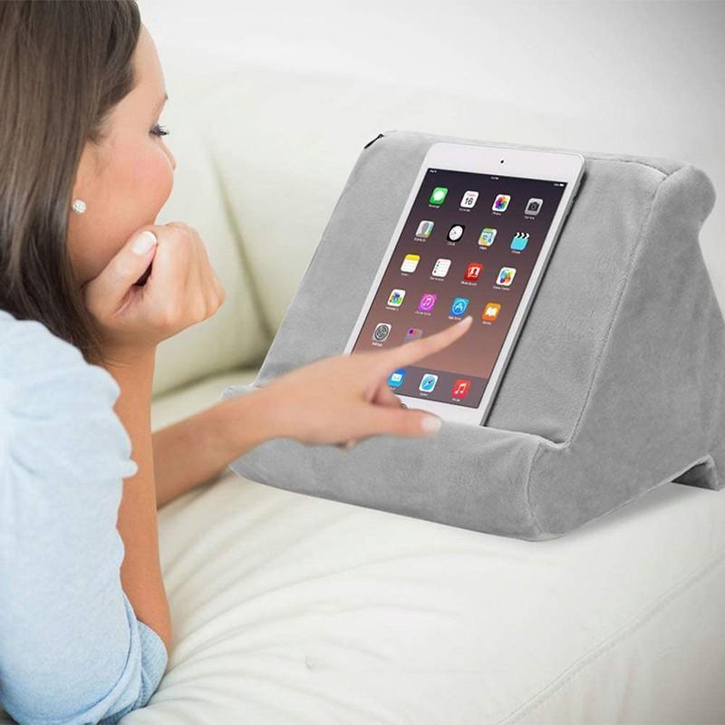 Laptop Stands: Tablet Pillow Stands For iPad Book Reader Holder Rest Laps Reading Cushion - Blue