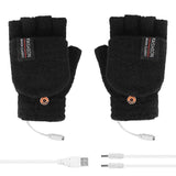 Men's Accessories: USB Heated Half Finger Gloves Winter Warm Knitted Gloves for Typing and Office Use - Blue