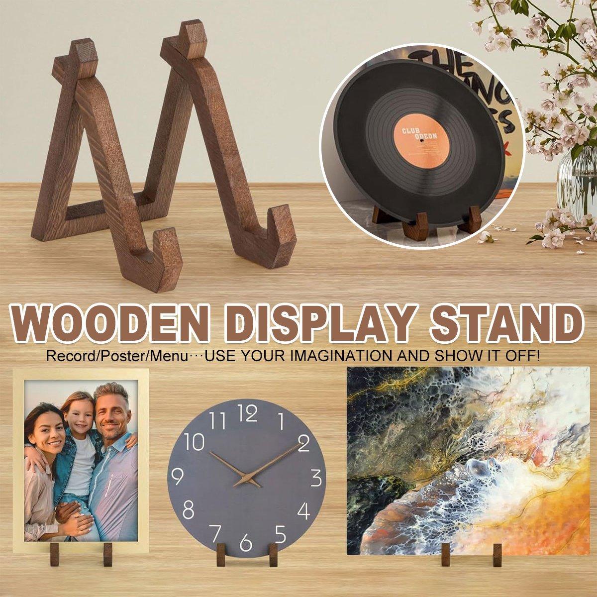 Storage Boxes: Wooden Recipe Stand Menu Display Holder Family Record Poster Stand Base Rack