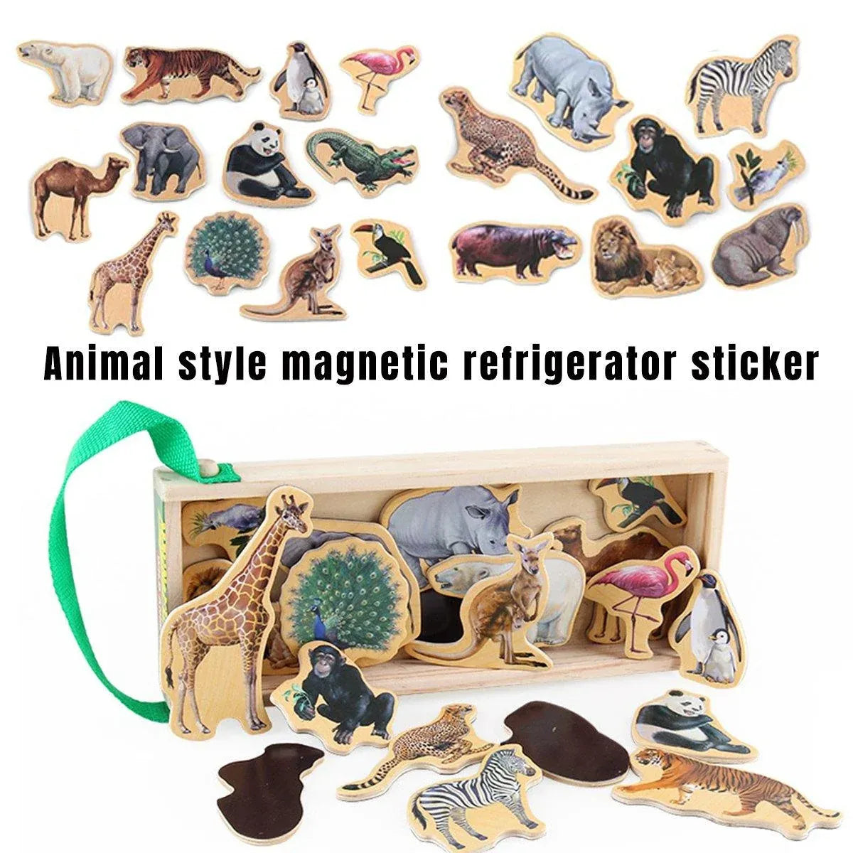 20-Piece Animal Magnet Pack with Carry Storage Box