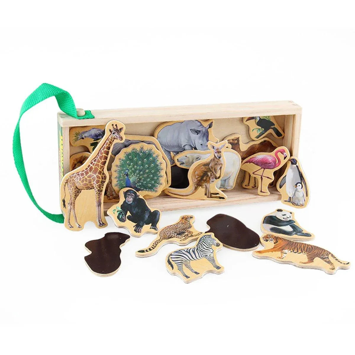 20-Piece Animal Magnet Pack with Carry Storage Box