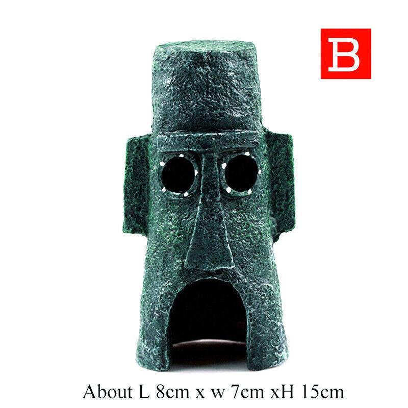 Pet Grooming Supplies: For Alien Spongebob Pineapple House Hole Fish Tank Decoration Aquarium Ornament - Plankton House
