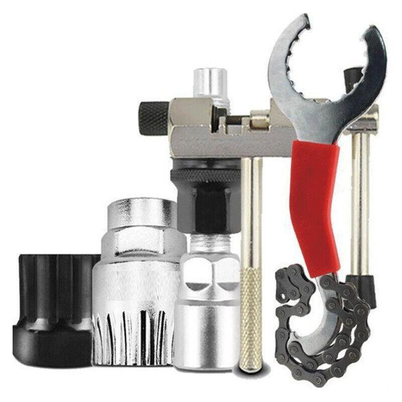 Bicycle Parts: 5PCS Bike Repair Tool Kit Crank Puller Chain Breaker Freewheel Bottom Bracket Remover