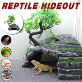 Reptile & Amphibian Habitats: Reptile Hide House Nest Cave Sundeck Shelter for Pets Lizard Snake Habitat