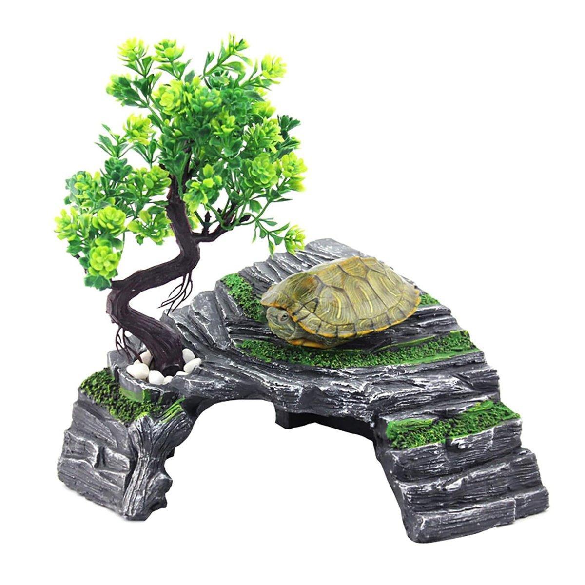 Reptile & Amphibian Habitats: Reptile Hide House Nest Cave Sundeck Shelter for Pets Lizard Snake Habitat