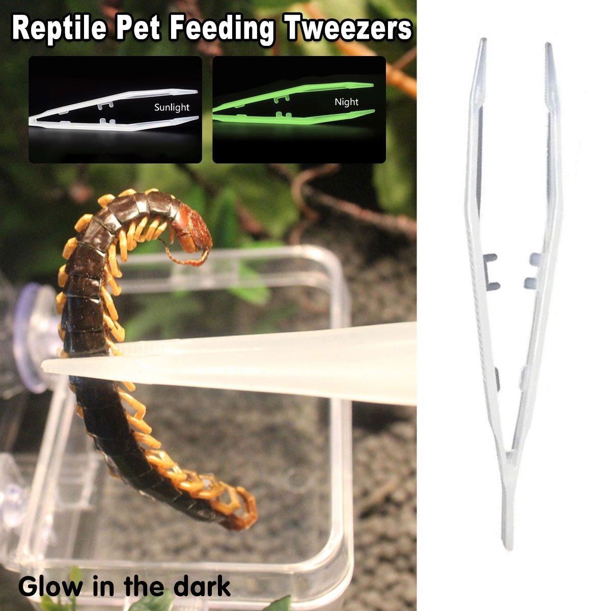 Power & Electrical Supplies: 18cm Plastic Luminous Tweezer Feeding Tongs Straight for Reptile Feeder White