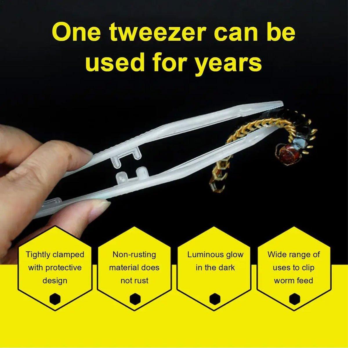 Power & Electrical Supplies: 18cm Plastic Luminous Tweezer Feeding Tongs Straight for Reptile Feeder White