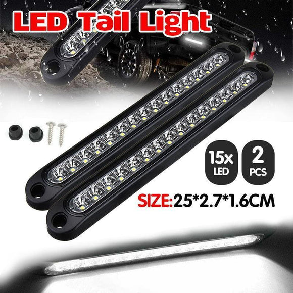 2X 15 Led Tail Light Trailer Truck Caravan Ute Light Reverse Bar Ultra-Slim Lamp