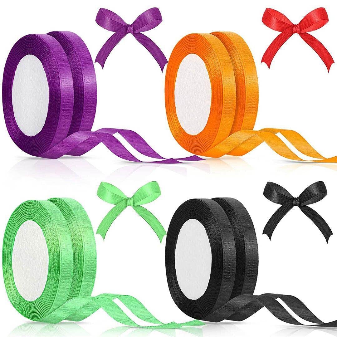 Arts & Crafts: 10mm Width Satin Hair Ribbon Wedding Party Decoration Gift Banquet 3m - Rose Red