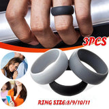 Men's Jewellery: Silicone Rubber Ring Bands 3Pcs - 10