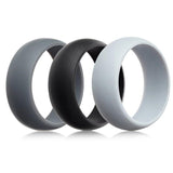 Men's Jewellery: Silicone Rubber Ring Bands 3Pcs - 10