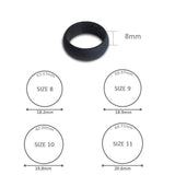 Men's Jewellery: Silicone Rubber Ring Bands 3Pcs - 10