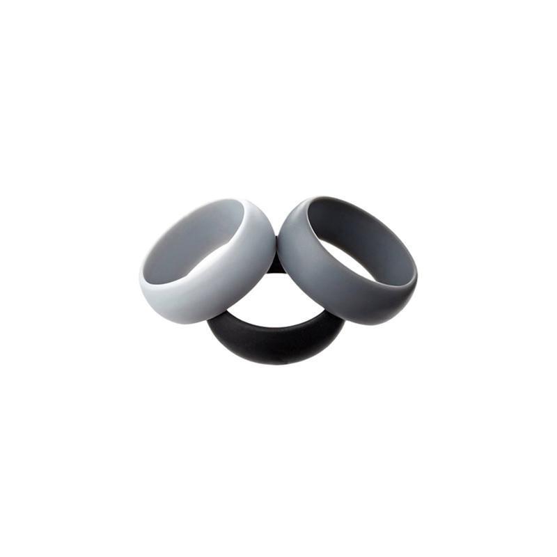 Men's Jewellery: Silicone Rubber Ring Bands 3Pcs - 10