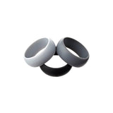 Men's Jewellery: Silicone Rubber Ring Bands 3Pcs - 10