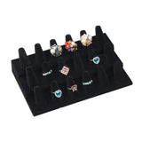 Women's Jewellery: Three Layer Flocking Jewelry Display Stand 18 Finger Ring Organizer Holder