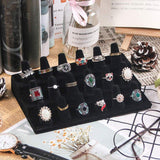 Women's Jewellery: Three Layer Flocking Jewelry Display Stand 18 Finger Ring Organizer Holder