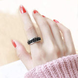 Men's Jewellery: Spinner Rings Mens Womens Fidget Rotating Ring Silver Stainless Steel Size 12 - Black