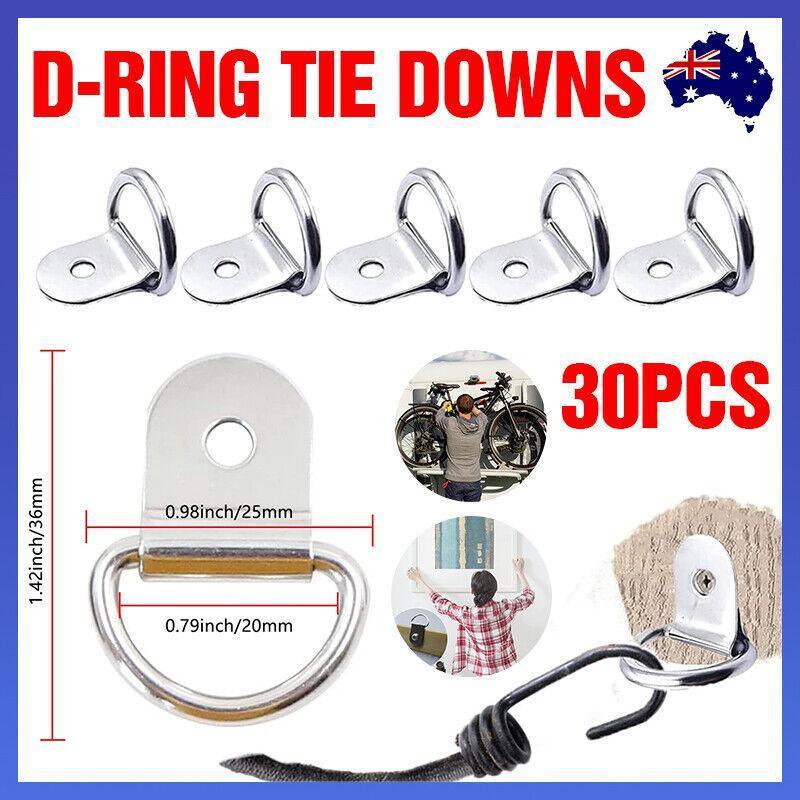 Automotive Parts: 30PCS D-Ring Tie Downs Metal Anchor Point Silver Universal