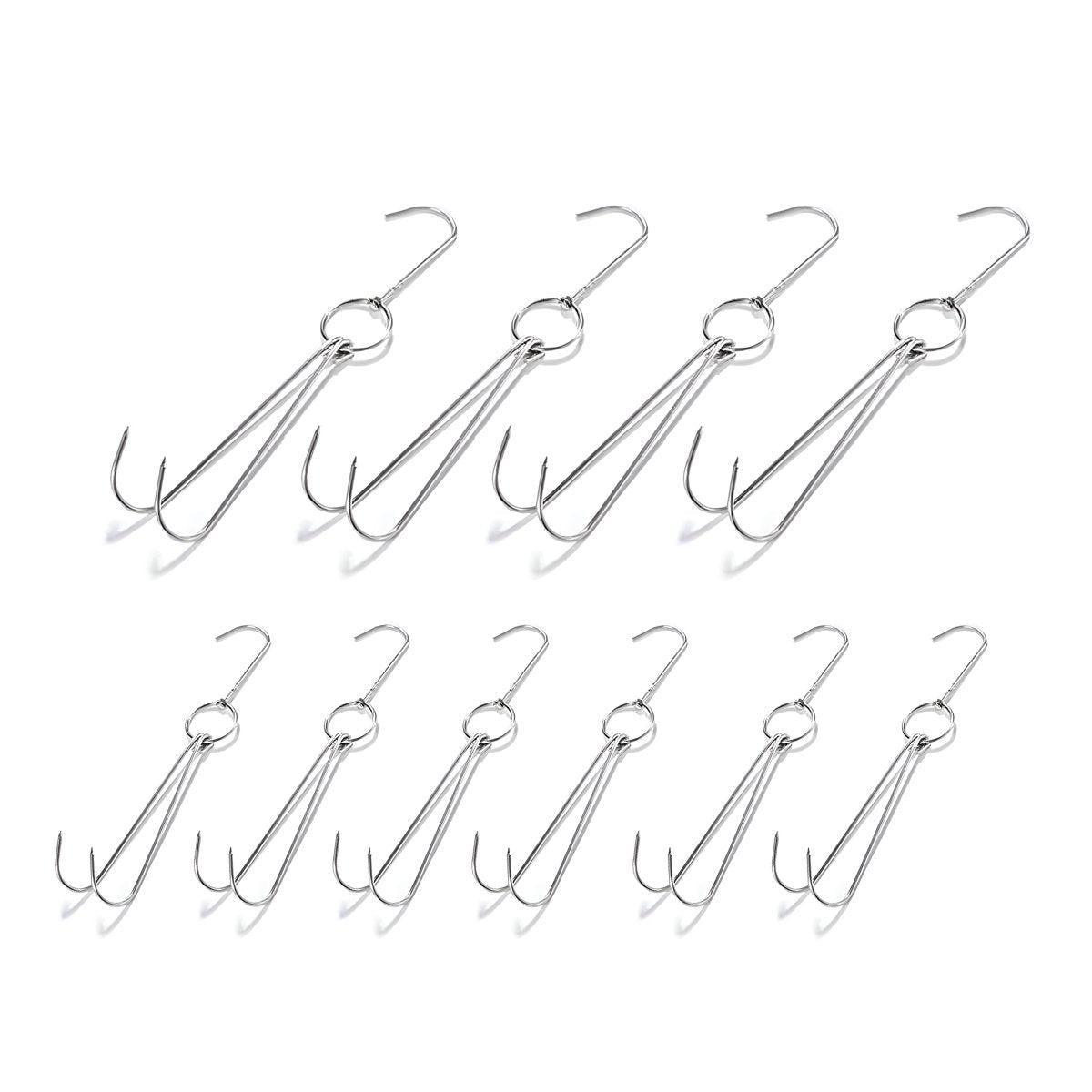 Kitchen Utensils: 10PCS Stainless Steel Roast Duck Hooks Duty Double Hooks for Chicken Meat Goose