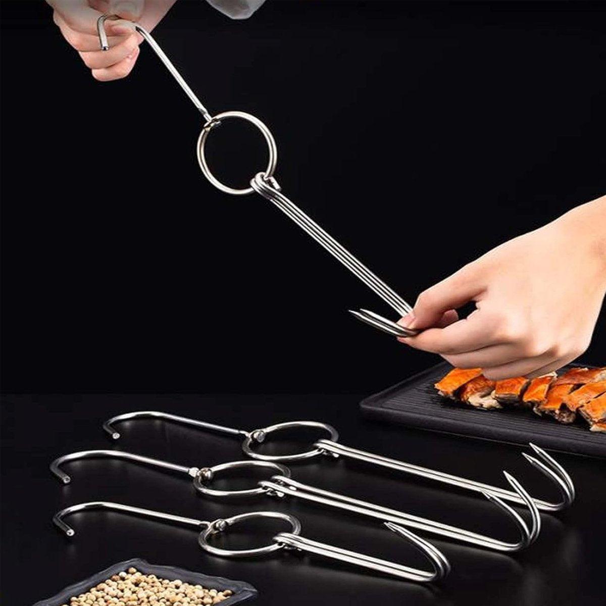 Kitchen Utensils: 10PCS Stainless Steel Roast Duck Hooks Duty Double Hooks for Chicken Meat Goose