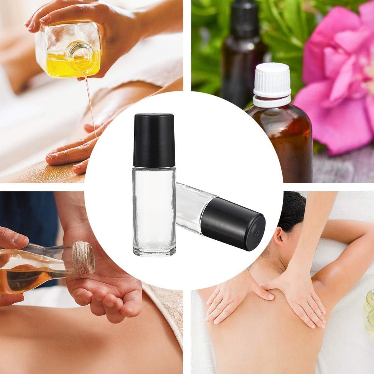Cosmetic & Toiletry Bags: 16X Clear Glass Roll On Bottle 30ml Extra Large Roller Ball Perfume Oil Underarm