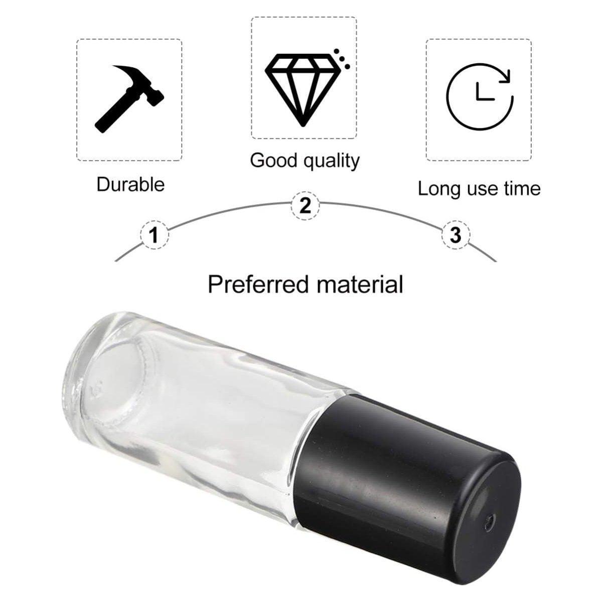 Cosmetic & Toiletry Bags: 16X Clear Glass Roll On Bottle 30ml Extra Large Roller Ball Perfume Oil Underarm