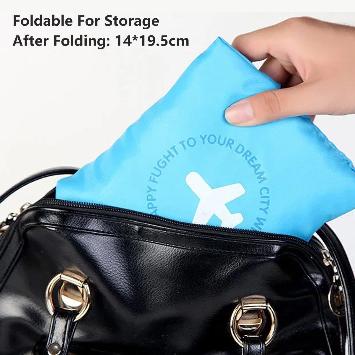 Filing & Organisation: Nylon Waterproof Collapsible Travel Bag Large Suitcase Clothing Organizer - Blue