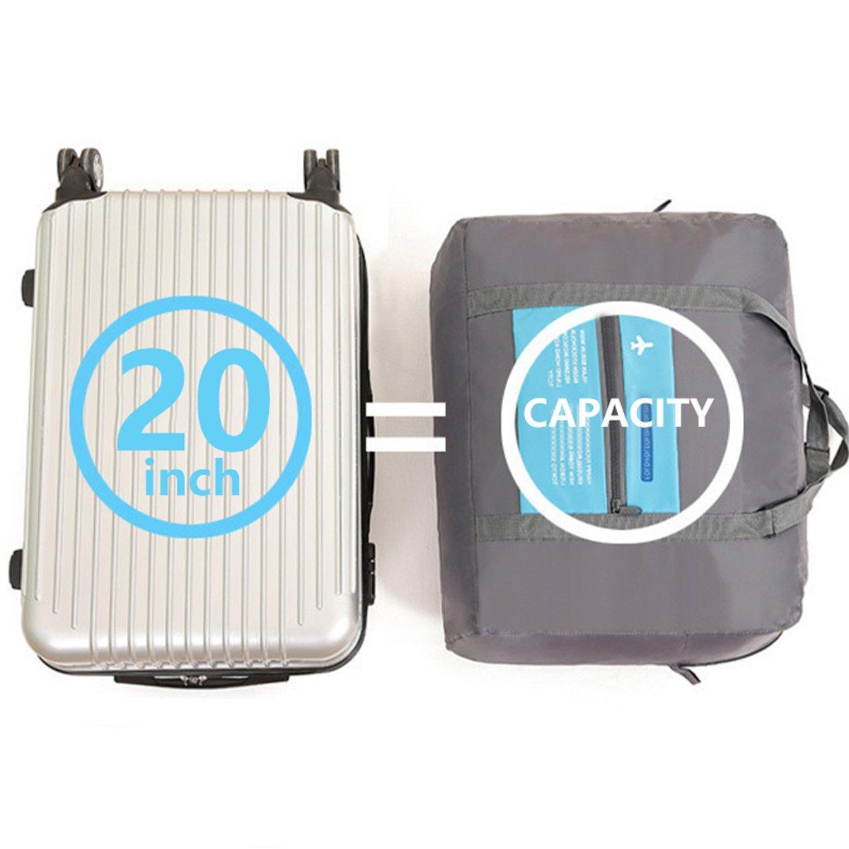 Filing & Organisation: Nylon Waterproof Collapsible Travel Bag Large Suitcase Clothing Organizer - Blue