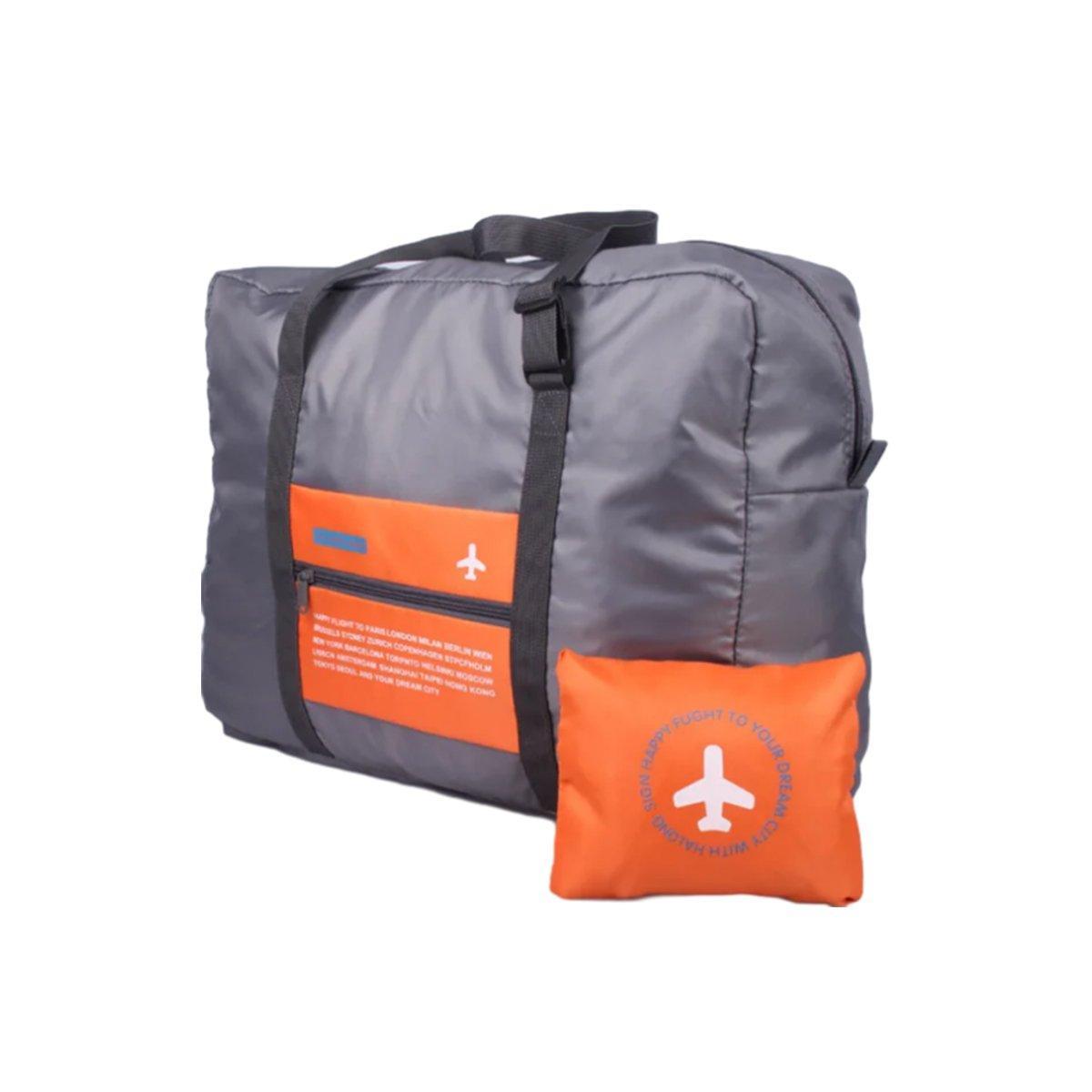 Filing & Organisation: Nylon Waterproof Collapsible Travel Bag Large Suitcase Clothing Organizer - Orange